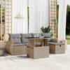 VidaXL Garden Lounge Set with Cushions 6 Pcs Beige Braided Resin 3275129