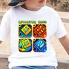 Geometry Dash Cartoon Print Kids Tshirt Childrens Clothing Summer Casual Crew Neck Short Sleeve Tee Girls Clothes Boys Tops