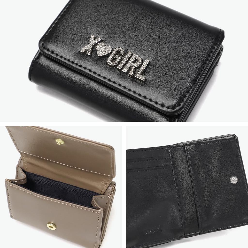 [X-girl] Rhinestone Label Mini Wallet 105252054013 Beige One Size