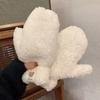 Kawaii Gants Chauds en Peluche Doux Hiver Épais Sans Doigts Coréens Japonais Gants Ours avec Cordons Mitaines Décontractées d'Extérieur pour l'Équitation Chaud