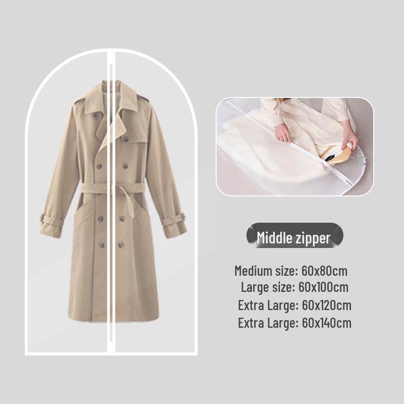 Funda de Polvo Lavable de PEVA Transparente para Ropa, Abrigos y Trajes