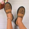 Leather Shoes for Women Fashion Leopard Platform Shoes Women Slip On Loafers High Quality Soft Sole Women Shoe Big Size 2025 New