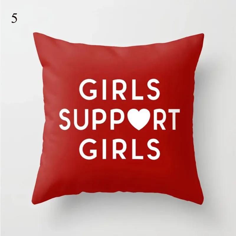 Red Printed Pillowcase Square Waist  Geometric Cute Cushion Cover Fashion Car Decoration Homeware
