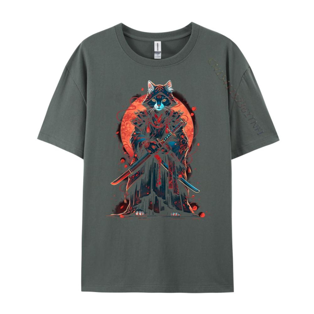 Cat Samurai Ninja Cat Samurai Art Ukiyo E Designer T Shirt Streetwear Unisex Lovers Day 3d Printed T Shirts Adult T Shirts For Men