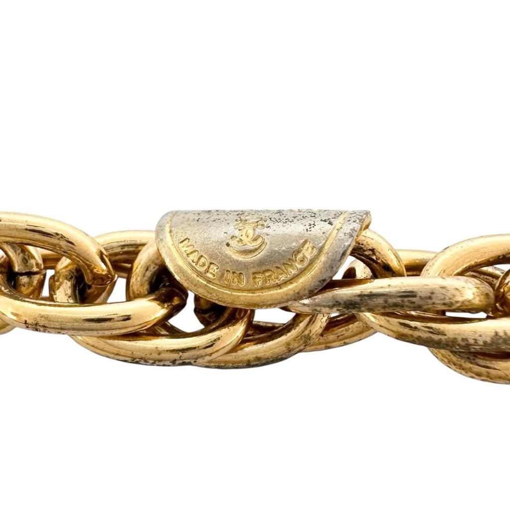 Chanel Mademoiselle L Logo, 9-link Necklace Gold Women Used