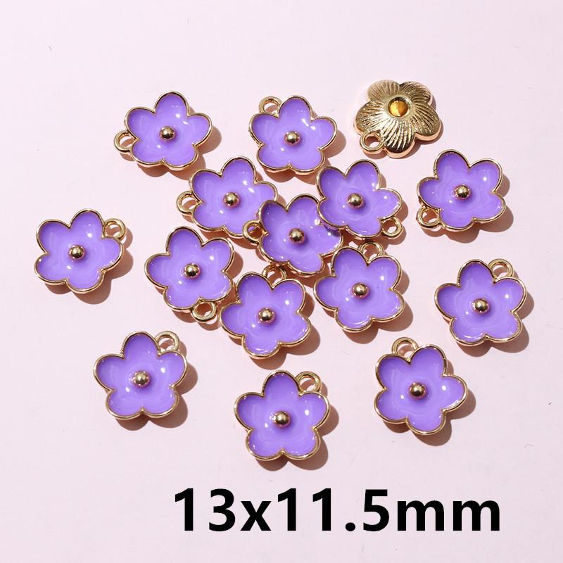 20pcs Enamel Flower Charms Pendant Alloy Metal DIY Jewelry Making Accessories Findings for Earrings Necklace Bracelet