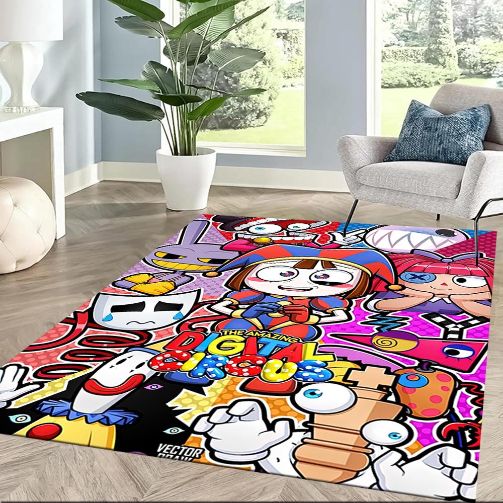 Amazing Digital Circus Square Rugs Are a Great Choice for Living Rooms, Bedrooms, Home Décor, and As Gifts.