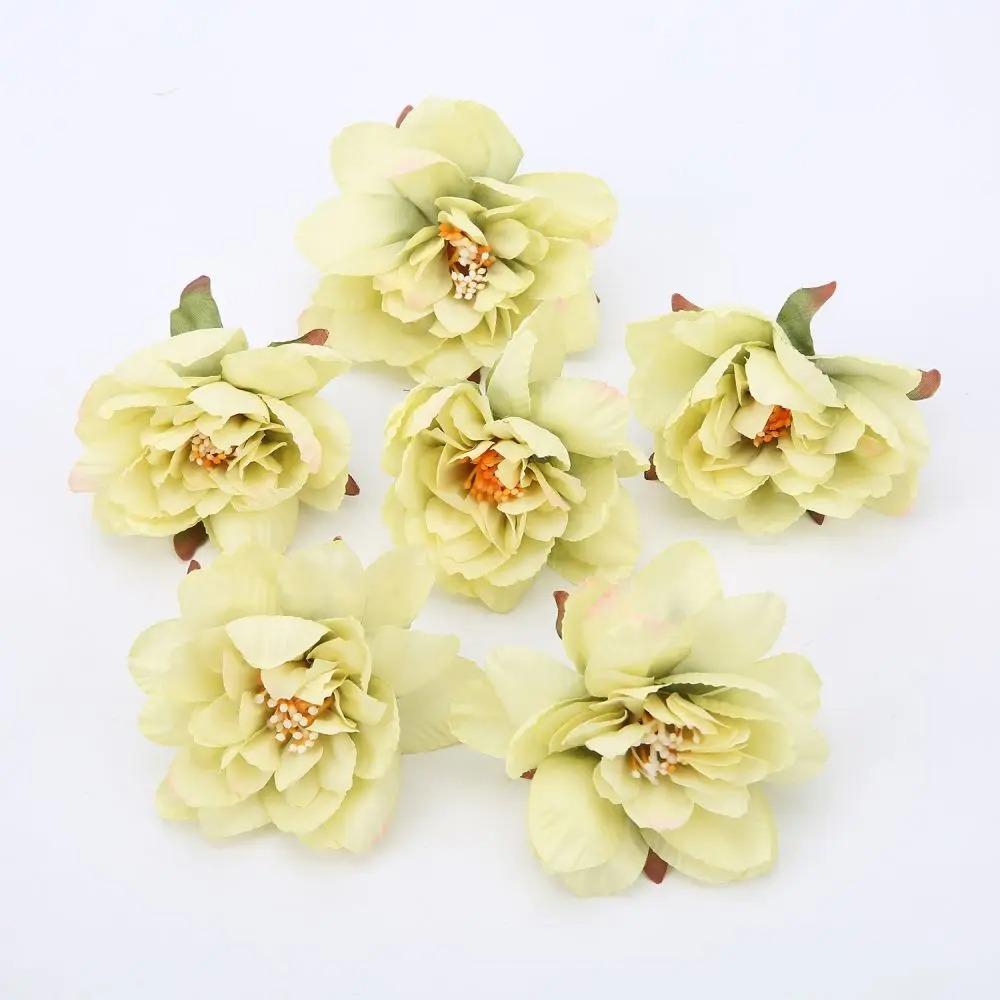 5/10Pcs Artificial Flower Heads Autumn Rose Home Decoration Outdoor Garden Wedding Decor DIY Wreath Gift Box Accessories