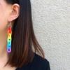 Mode Kette Ohr Haken Frauen Lange Regenbogen Clip Ohrringe Club Schmuck