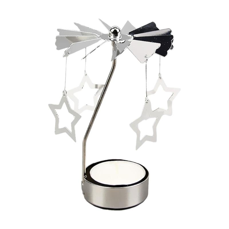 Metal Creative Candle Holder Rotating Candlestick Gift for Women Wife Children