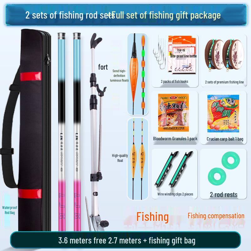 Beginner's Multi-Section Fishing Rod Set with Gear and Tackle Supplies
