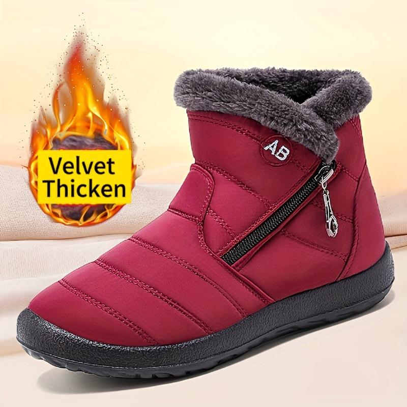 Foreign Trade Large Size Warm Velvet Cold-proof Velvet High-top Cotton Shoes Waterproof Warm Snow Boots Flat-bottomed Fashion Women's Boots