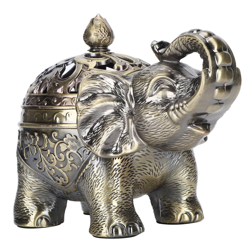 Elephant Shaped Incense   Aromatherapy Ornament for Living Room Entryway Bedroom(Bronze )