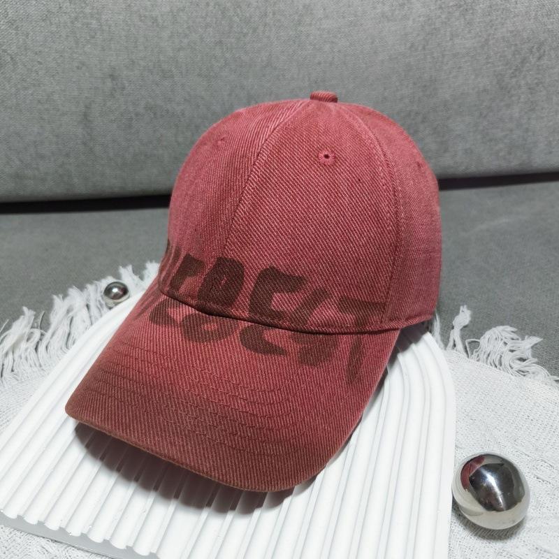 Letter Printed Hat Washed Wide Brim Cap Cotton Sun Hat High-Quality Retro Baseball Cap For Friend Gatherings Travel Vacations