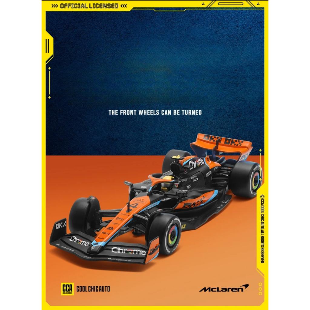 Diecast 1/24 Scale McLaren F1 MCL60 2023 Racing Car Alloy Model Collection Metal Toy Vehicle Birthday Gift for Children Boy Home Decor