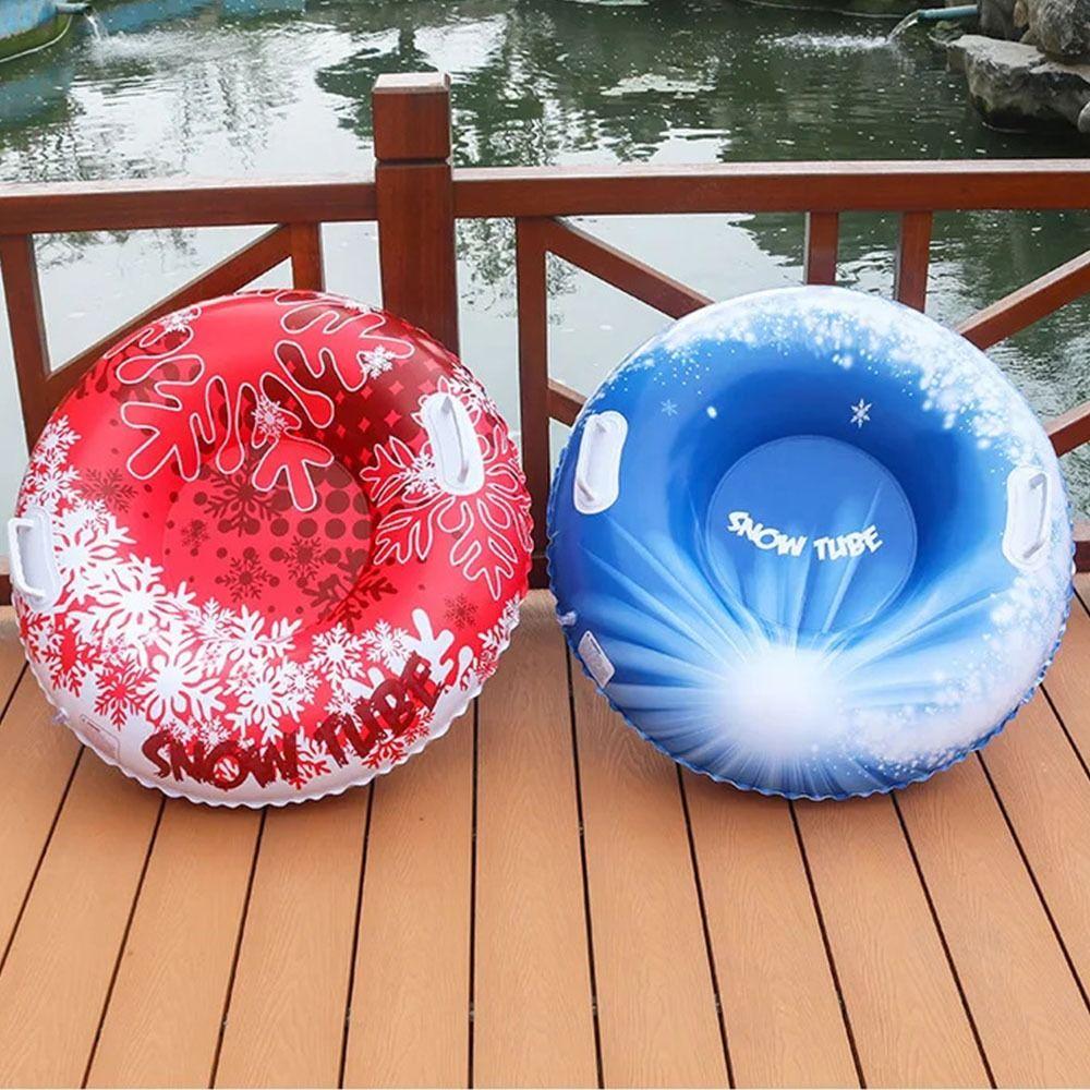 PVC Snow Sledge with Handle Sledding Tube Practical Inflatable Ski Ring  Ski Mat Toy