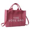New women's bag women's new solid color pu letter tote bag simple casual messenger large capacity portable