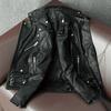 New Korean Style Sheepskin Waxed Leather Jacket Men's Biker Coat Fashionable Spring Autumn Outerwear