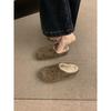 Hairy Bag Head Slippers Women's Outer Half-tray Shoes Soft-soled Plush Birkenstocks Retro Ugly Cute Birkenstocks