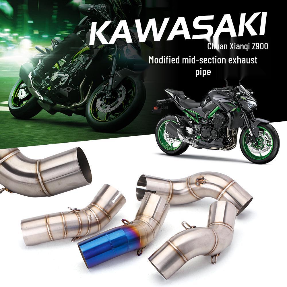 Z900 Motorcycle Exhaust Stainless Steel Titanium Alloy Mid-Pipe for 2017-2022 Models