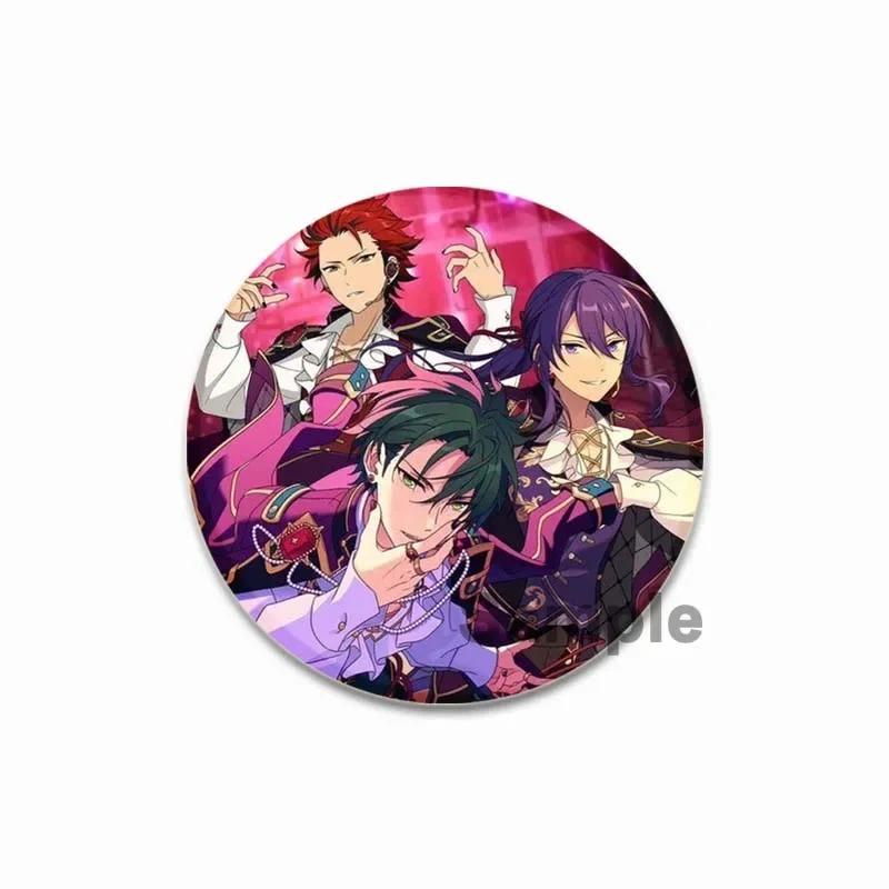 32/44/58MM Tinplate Brooch Ensemble Stars SOUMA KANZAKI Round Pins Cute Cartoon Badge for Backpacks Clothes Accesoory Jewelry