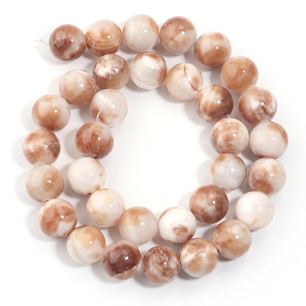 4/6/8/10/12mm Natural Stone Coffee White Persian Jade Beads Round Loose Beads For Jewelry Making DIY Bracelets Necklace Findings