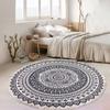 Large Round Bedroom Carpet With Tassels Macrame Tassel Floor Mat for Living Room Cotton Linen Muslim Prayer Mat Rug Custom Size