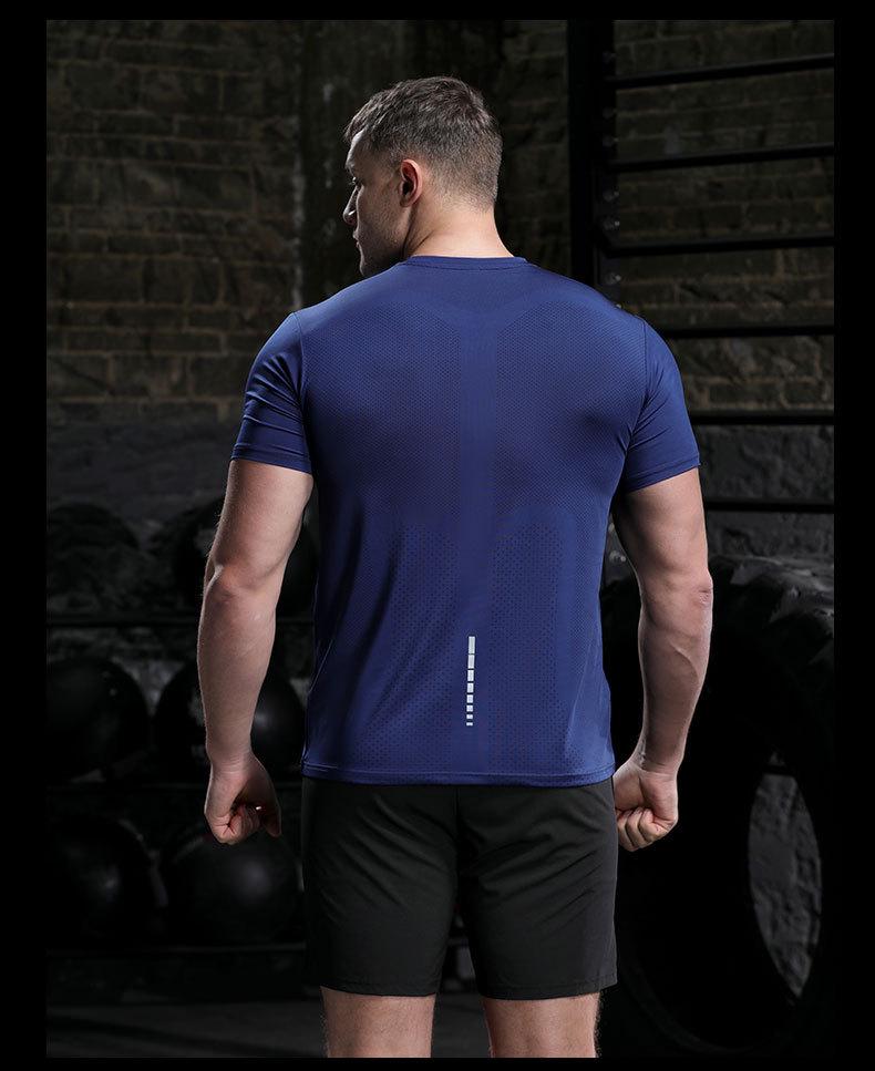 Lulu Men's Quick-Dry Sports T-Shirt - Elastic, Breathable, Large Size, Round Neck, Short Sleeve, Custom Logo.