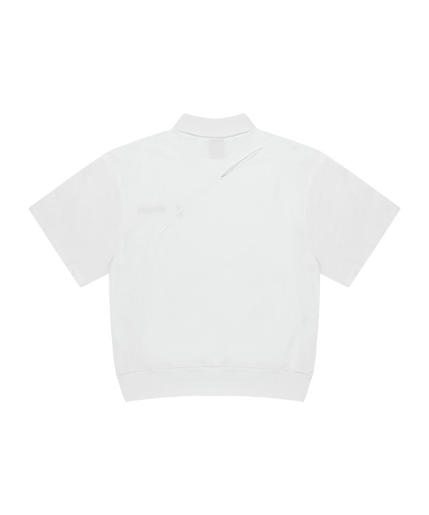 Opeunyadeu(Owai) Cut-Out Logo Collar T-White