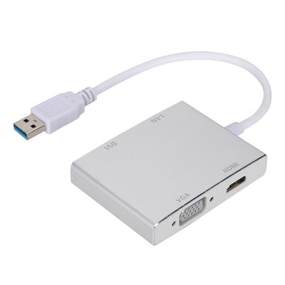 High Quality MultiFunctional Aluminum Alloy USB 3.0 To VGAHDMi LAn TDVI Converter Adapter