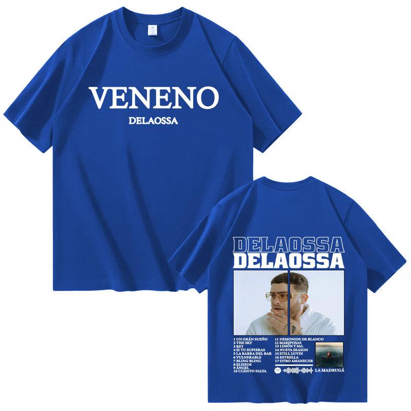 Rapper Delaossa Veneno New Album Print Tshrit Mens Women Clothes Fashion Oversized Tops Harajuku Casual Crewneck Tees Streetwear