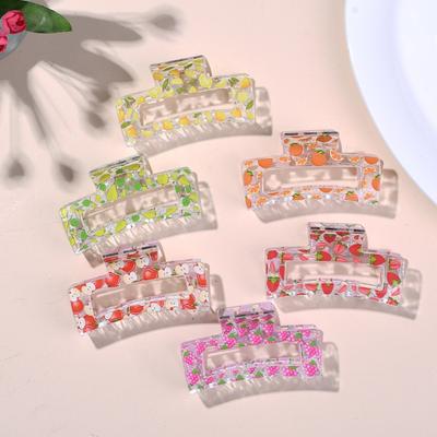 Fragmented Flowers Shark Clip Plastic Hair Clip Fashion Hair Claw  Girls