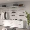Emuca Lot de 4 étagères avec consoles et plaques de fixation murale Jagmet, longueur 280mm, Acier, Peint en blanc