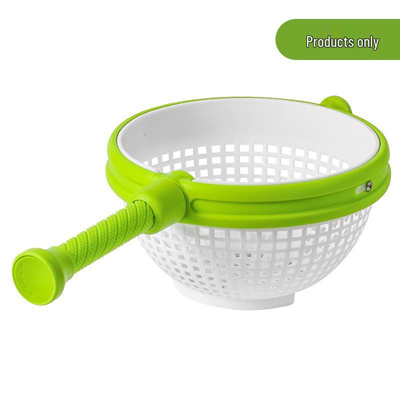 

Rotating Drain Basket: Hand-Pressed Spin & Wash Salad Spinner for Fruits & Vegetables