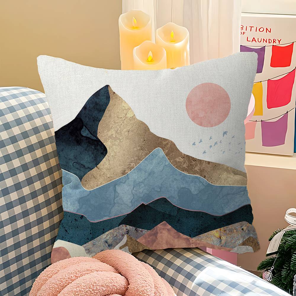 Nordic Abstract Geometric Mountain Pillow Cover Sofa Cushion Cover Home Room Decoration Children Gift