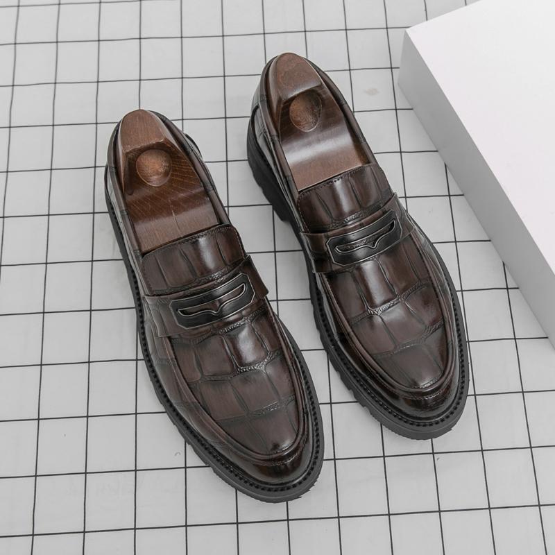 Dress Shoes Man Business Formal Leather Shoes Men High Quality Party Weddind Brogues Social Leather Shoes For Men Platform