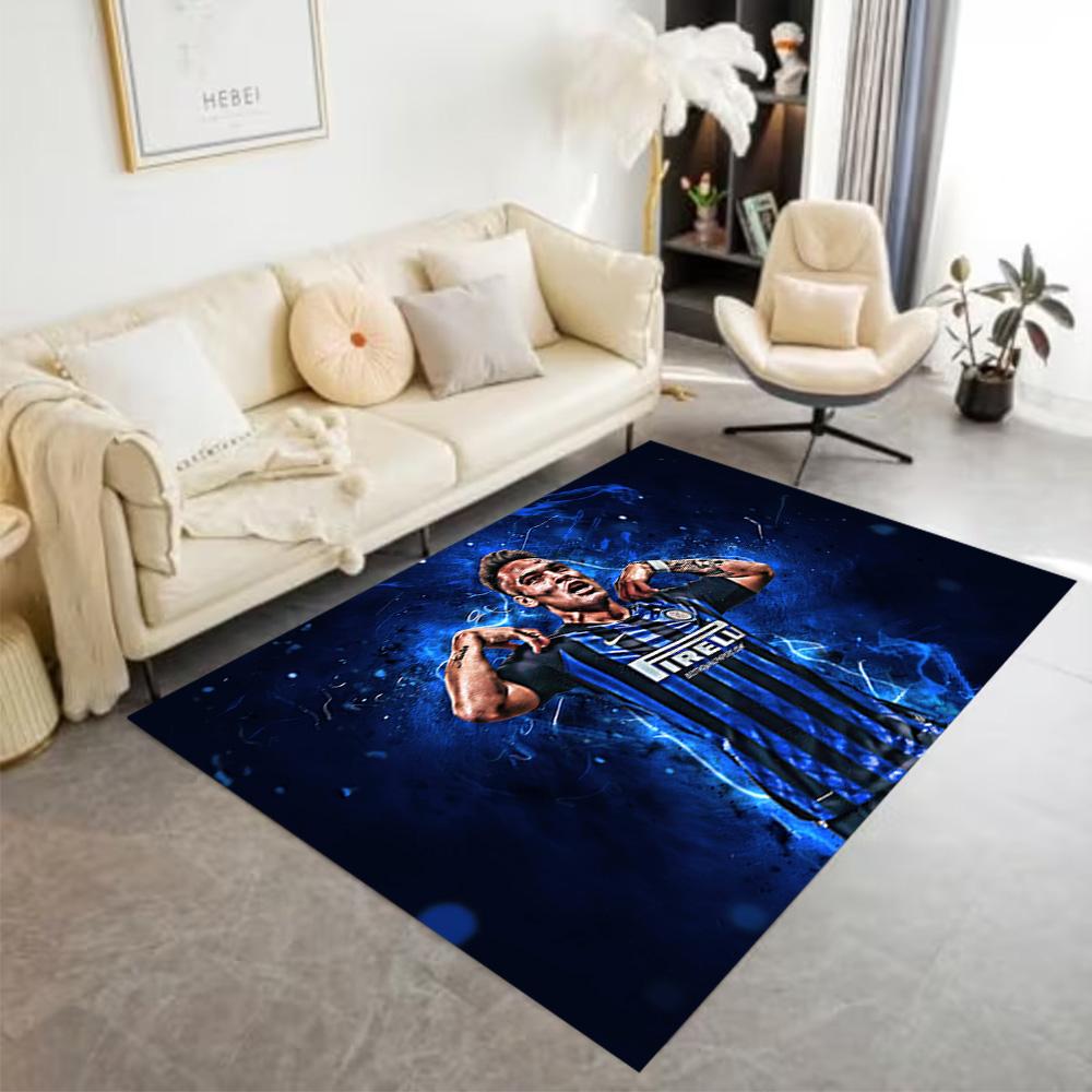 Argentina Football Player Pose Floor Mat Design for Foyer Study room Hallway Playrooms Anti-slip Rug Anime Office Decor