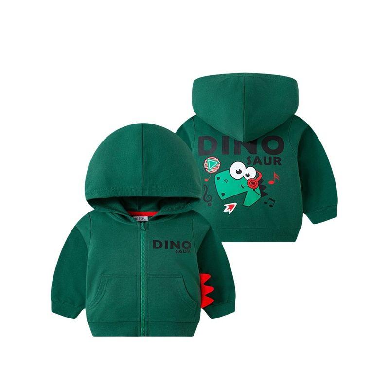 Boys' Pure Cotton Sweatshirt Jacket Spring and Autum Kidsren's Clothing Kidsren's Printed Dinosaur Top Baby Boy Hoodie Zipper Shirt