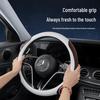 Genuine Leather Nappa Anti-Slip Steering Wheel Cover - Universal Fit, Embossed, Wear-Resistant, Comfortable for All Seasons