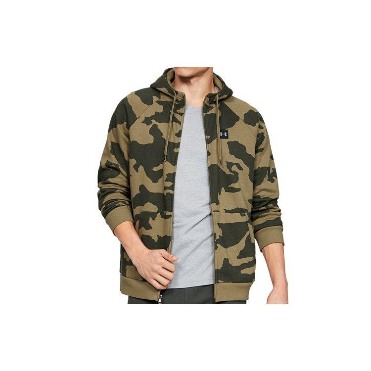 Under Armour Sweatshirts Men's Post Station Green Hooded Moderate Cardigan 1329748-331