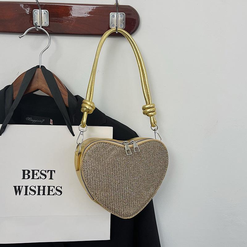 

Модная сумка на плечо в форме сердца с блестками, цепочка на ремне, сумки через плечо для женщин, повседневные женские сумки и кошельки 19x16x7cm