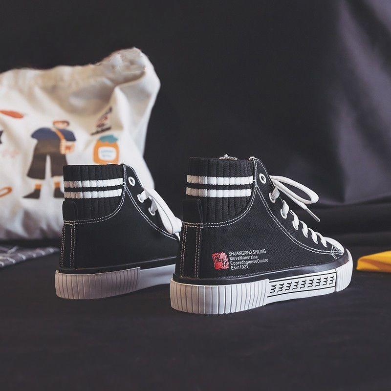 High-top Canvas Shoes for Women Korean Version Platform Shoes Spring Versatile Casual Shoes
