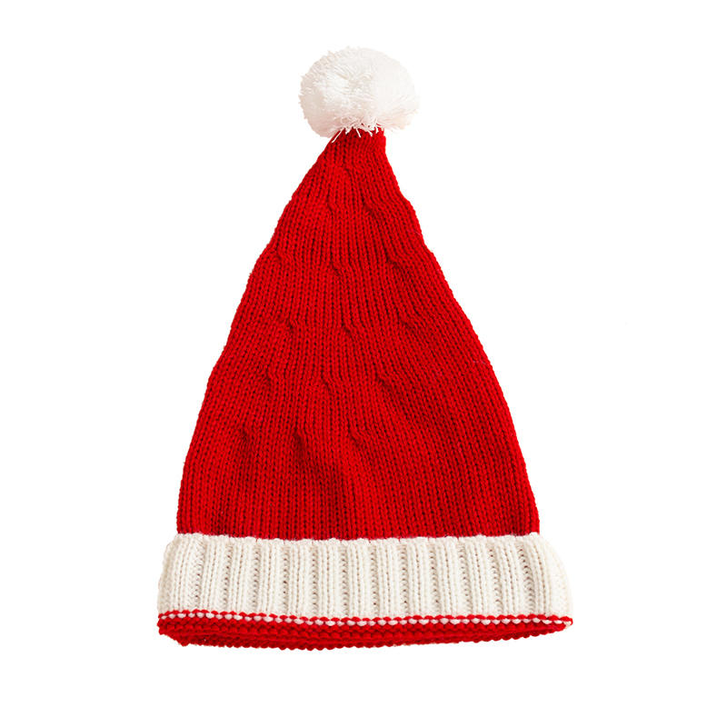 Knitted Christmas Hat Cute Pompom Adult Child Soft Beanie Santa Cap New-Year Party Kids Gifts Navidad Natal Noel Decoration