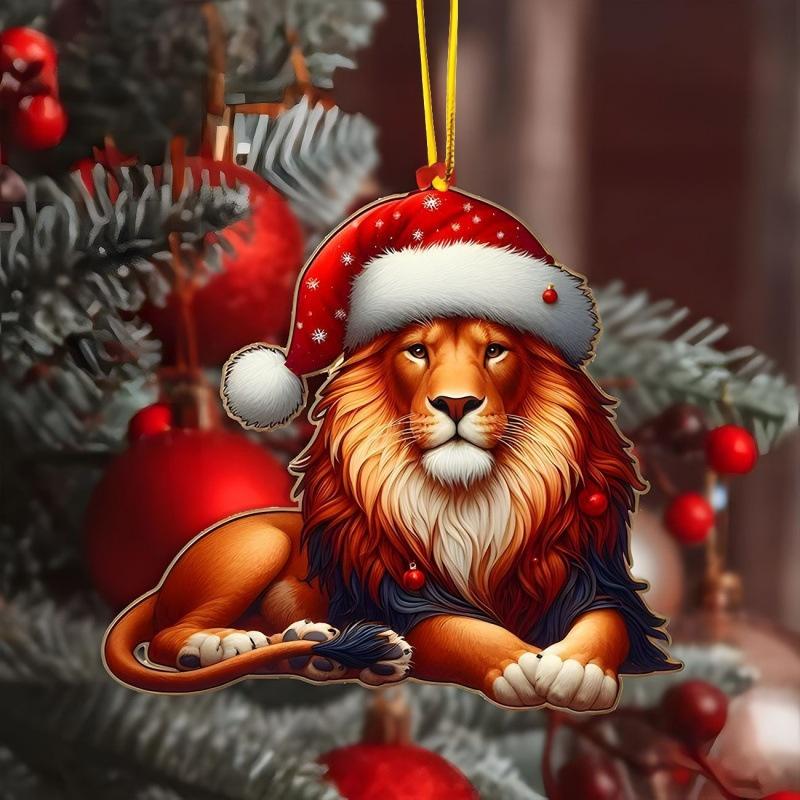 2D Christmas Tree Pendant 2D Flat Acrylic Xmas Tree Hanging Ornaments Cartoon Home Decor New Year Christmas Gifts