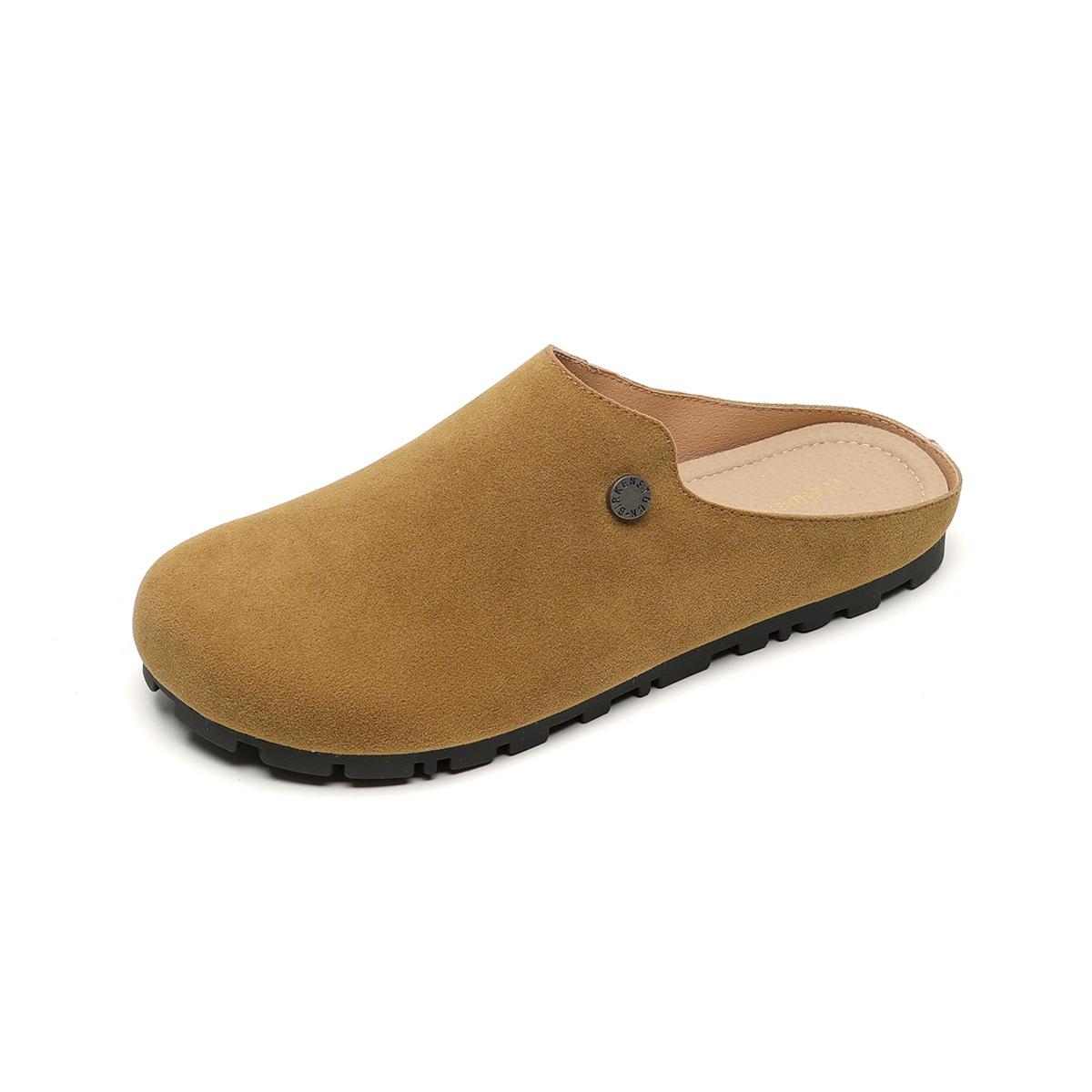 

Баотоу полукаблук женщина носящая педальные ретро ленивые тапочки женщина 43 малиновый