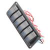 לוח מתגי רוקר 6 מצבים מואר LED מתג הפעלה/כיבוי עמיד למים הגנת מעגל למכונית קרוואן אוטובוס ימי סירה טרקטורון UTV
