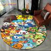 26 Style Cartoon Pokemon Cute Pikachu Round Area Rug,Carpet for Living Room Bedroom Sofa Playroom Decor,kids Non-slip Floor Mat