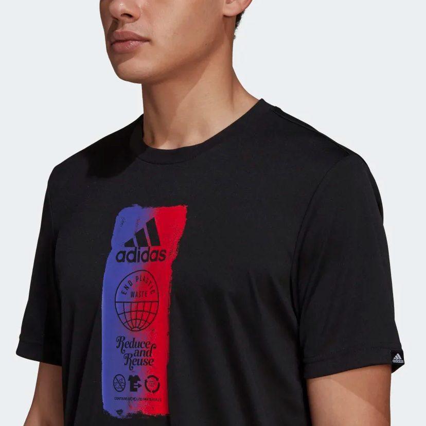 Adidas T Shirts Men's Black Crew Neck Moderate Straight Fit GL3263