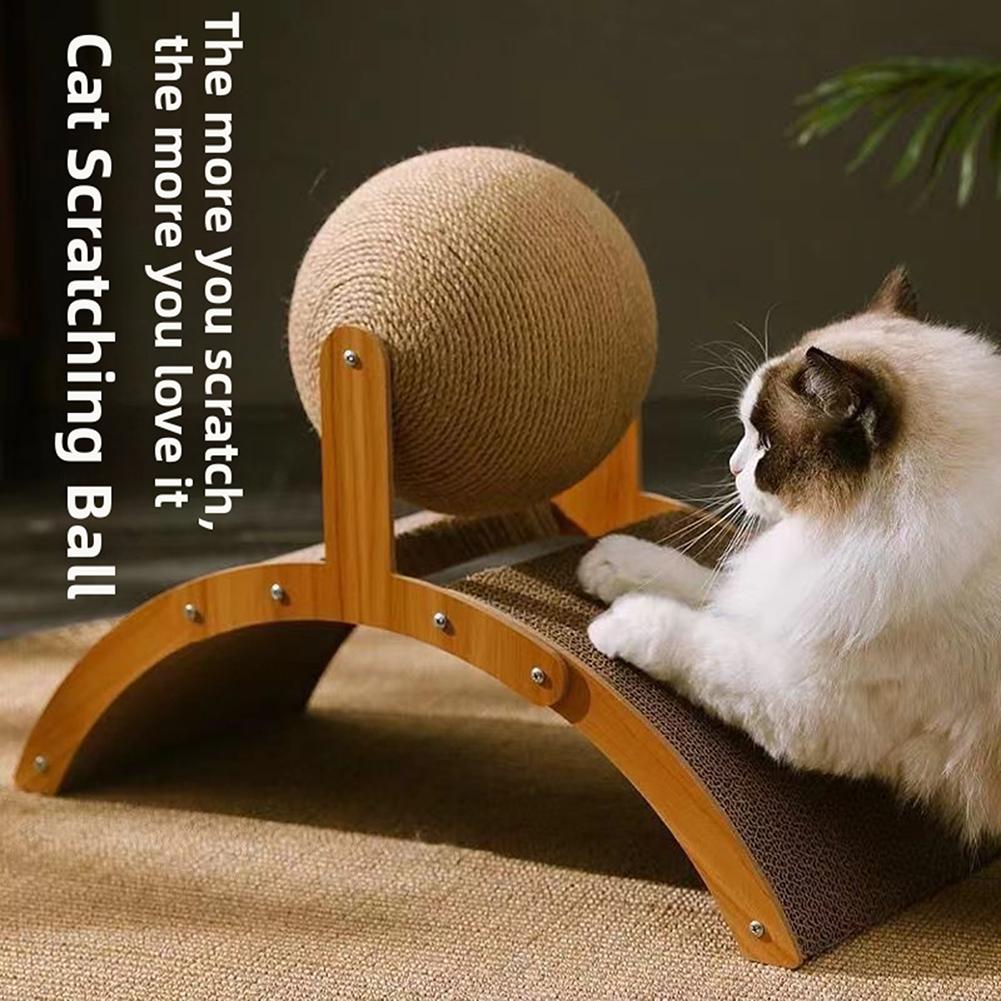 

Cat Scratching Ball Stand Perfect Furniture Protector Small Apartment Space Saver Small