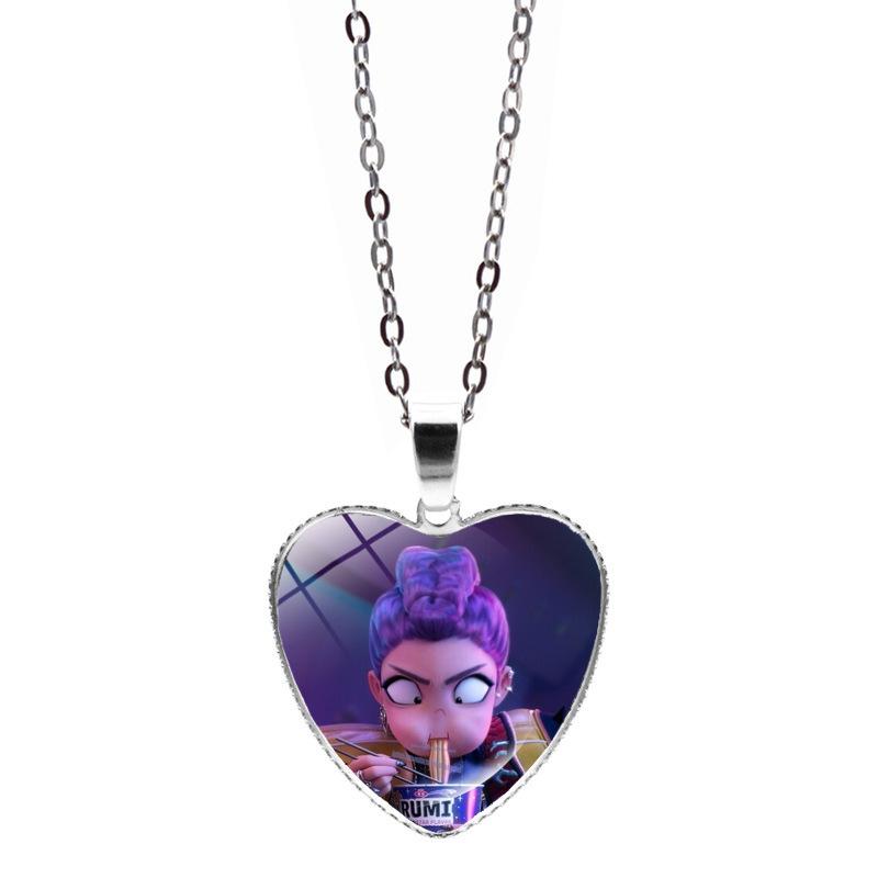 Love Necklace Accessories Anime Cartoon Peach Heart Pendant Sweater Chain